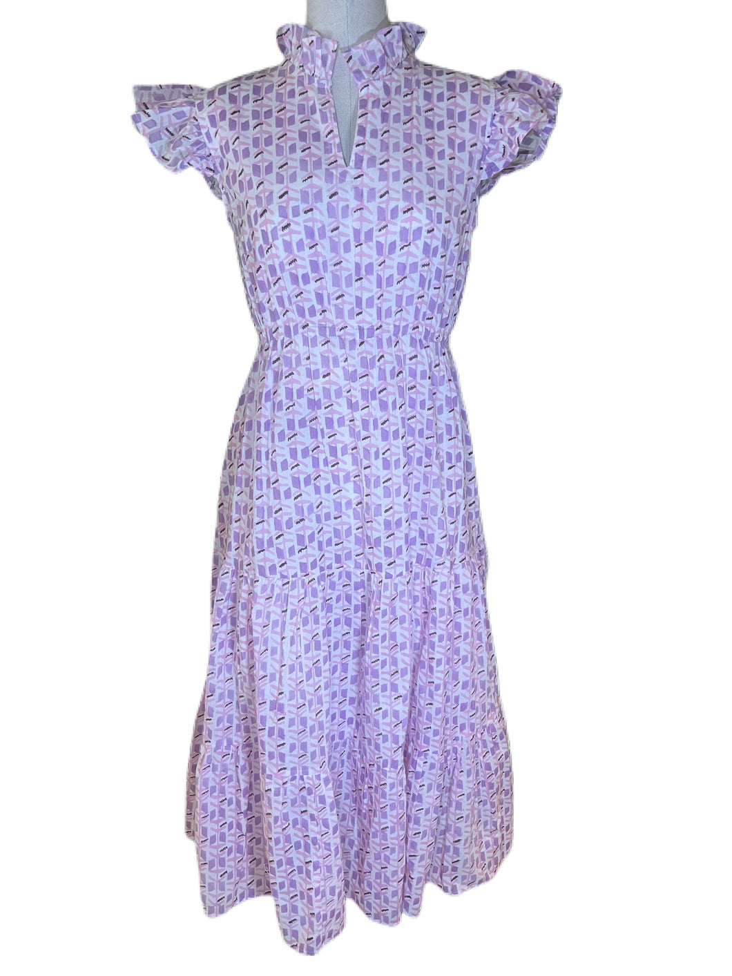 Tille Dress in Pink/Purple Geo