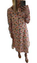 Load image into Gallery viewer, Shirt Dress Blush Retro Floral
