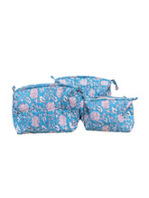 Load image into Gallery viewer, Toiletry Bags Teal Floral
